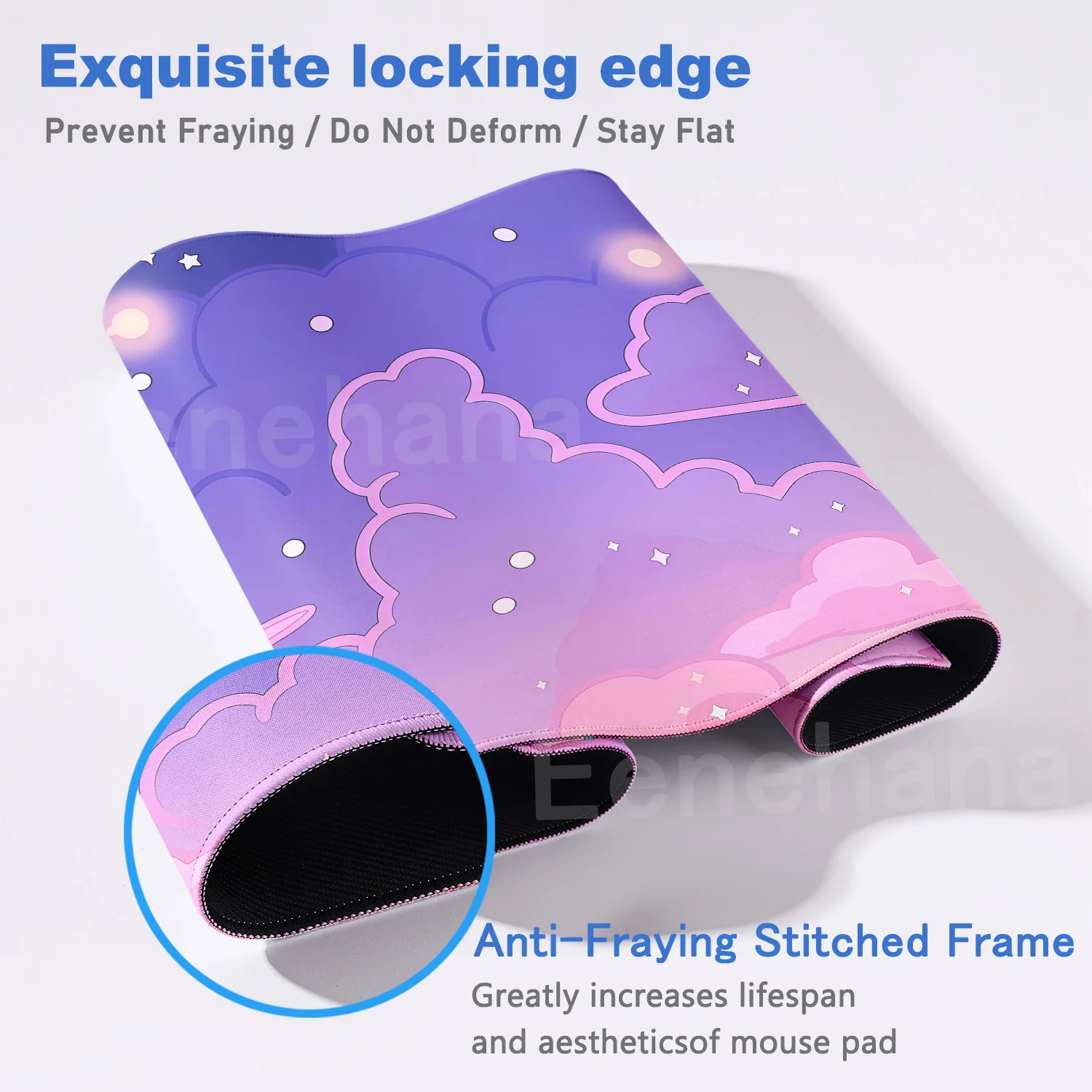 Xxl Art Clouds & Stars Pink Podkładka pod mysz Komputer Laptop Anime Klawiatura Podkładka pod mysz Duża podkładka rozszerzająca do komputera stacjonarnego Śliczne akcesoria dla graczy — zdjęcie produktu 4