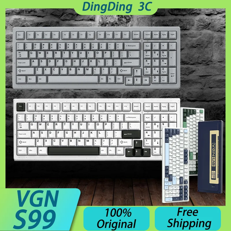 VGN S99 Tri-mode Smart Speed Wireless Gaming Mechanical Keyboard Bluetooth Hot Swap RGB Gasket NKRO 6000mAh Win Mac Gamer Custom