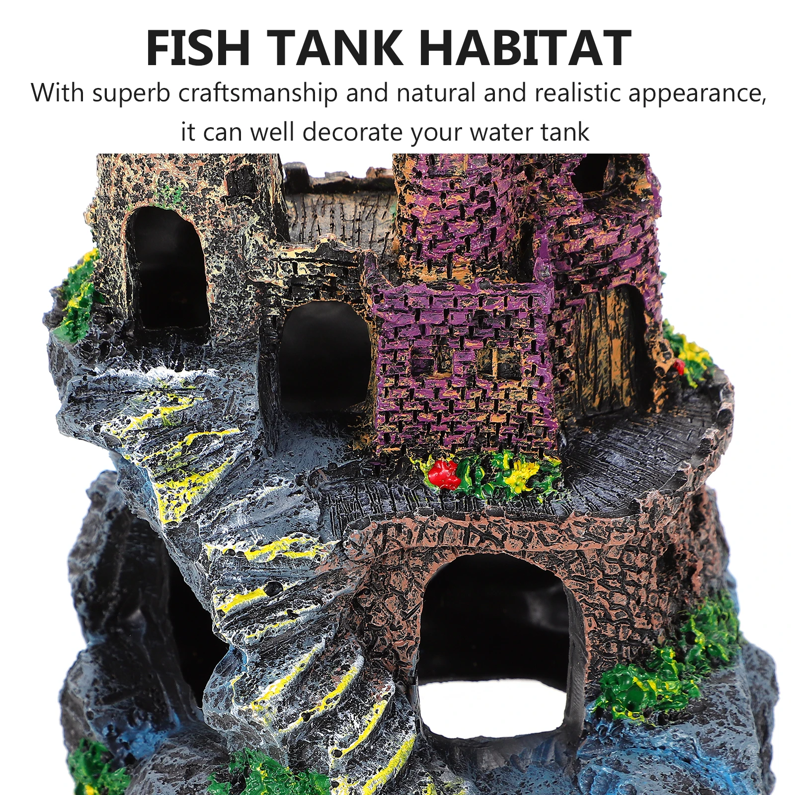 

Aquarium Fish Tank Resin Castle Cave Hideout Fish Tank Castle Ornament Aquarium Landscape