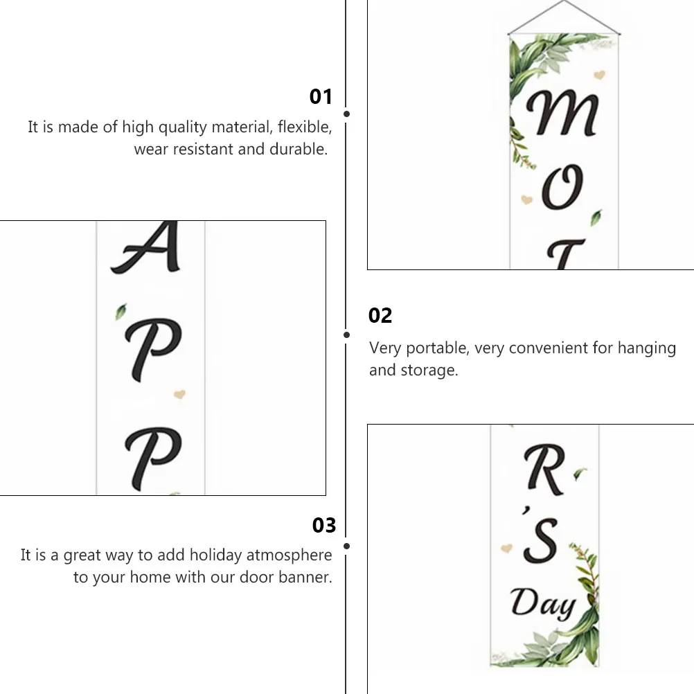 

Party Banners Mother's Day Hanging Sign Oxford Cloth Door Decor Banner Sets for Holiday Photo Background Flexible
