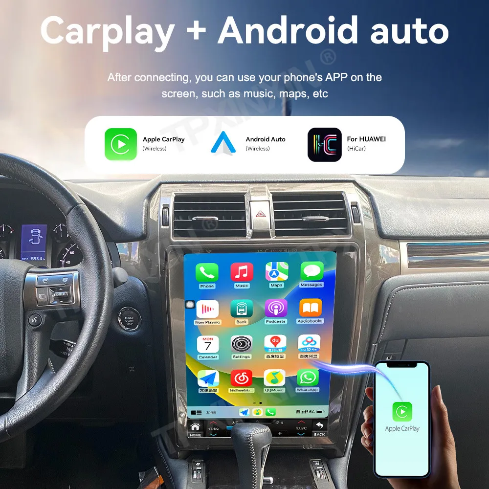 

12.1 Inch Car Radio Carplay For Lexus GX460 2010-2019 Android 13 Car HD Screen GPS Navigation Multimedia Player Stereo Head Unit