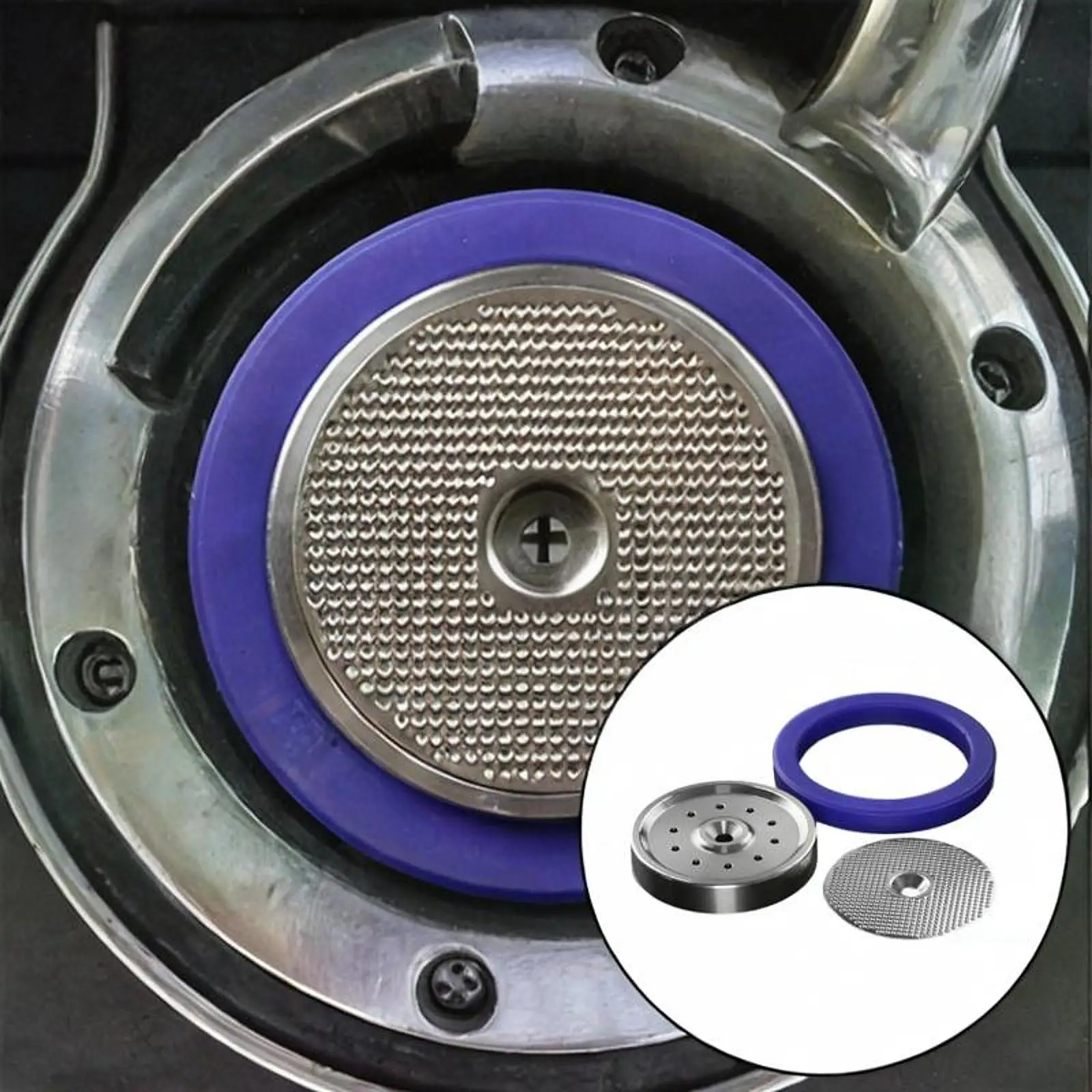 

Precision Shower Screen and Shower Holder Replace with Silicone Gasket Professional Spare Part Sturdy Espresso Machine Parts