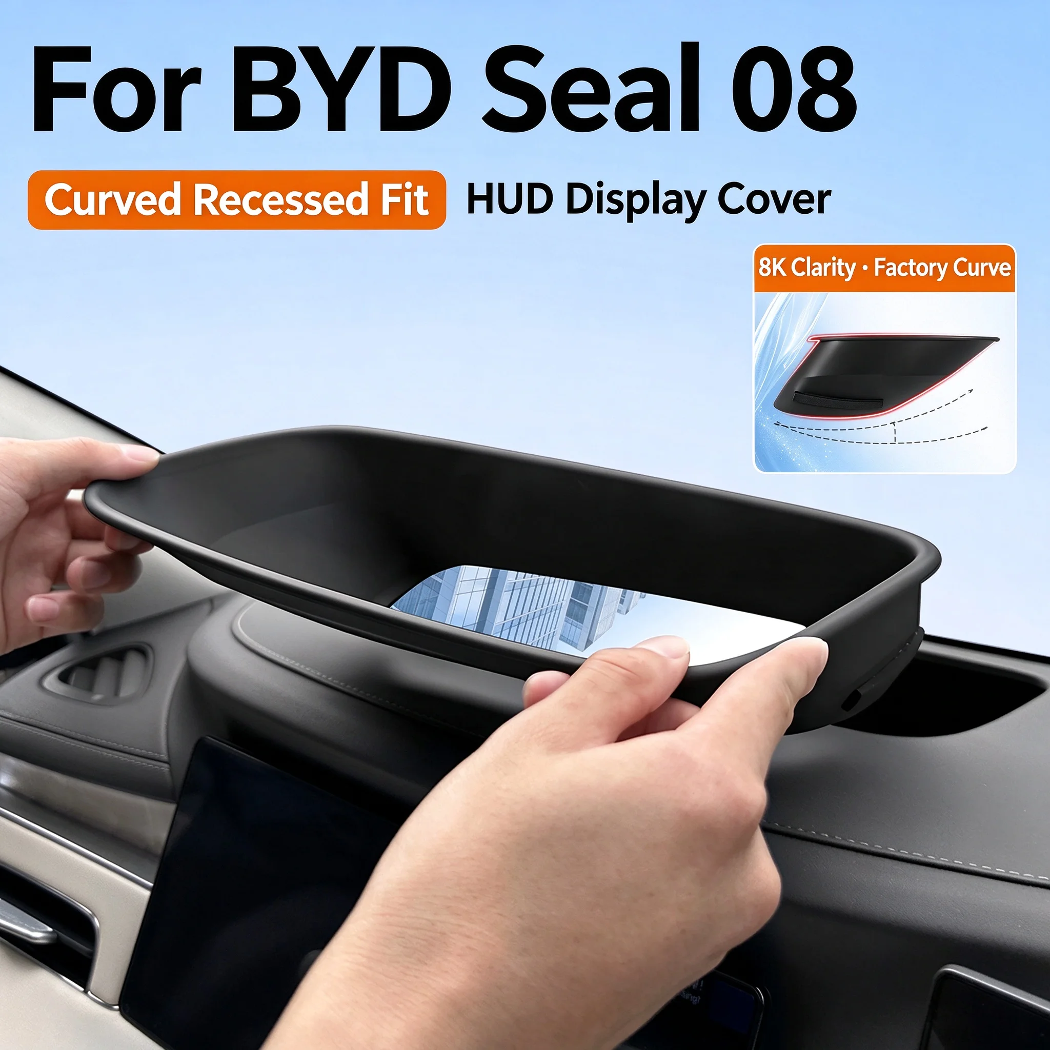 For BYD Seal 08 Curved Embedded HUD Head‑Up Display Protective Cover, Original Car Mold High‑Clear Soft Film Wear‑Resistant Car