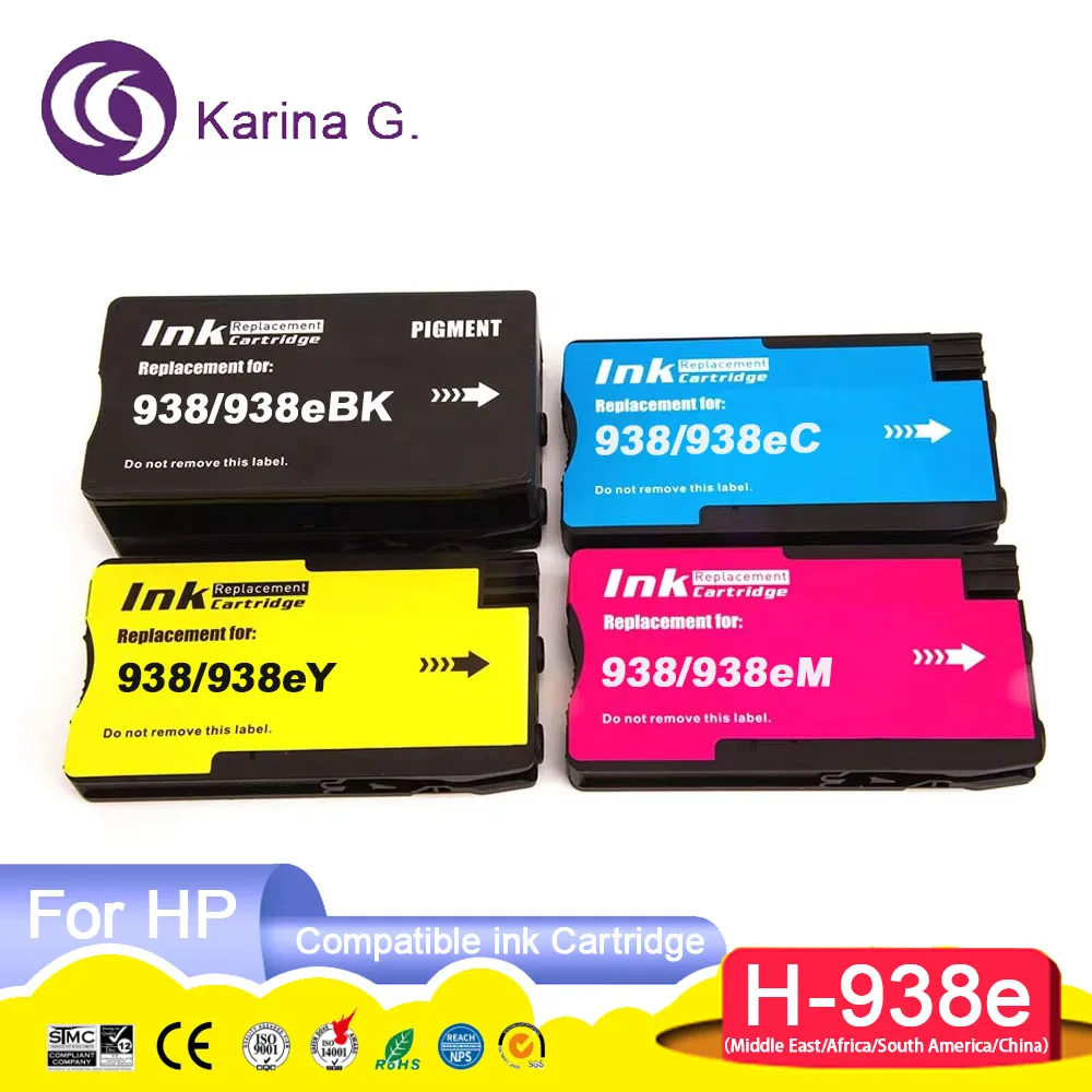 

Цветной совместимый струйный картридж премиум-класса HP938e 938 для принтера HP OfficeJet 9110b 9120b 9130b 9720 9730 9122 9720e