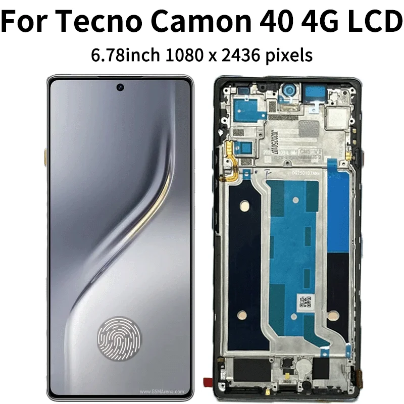 6,78-calowy ekran AMOLED do Tecno Camon 40 LCD CM5, zestaw wyświetlacza dotykowego z digitizerem do Tecno Camon40 4G, ramka wyświetlacza — zdjęcie produktu 3