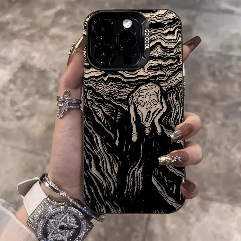 Cry of the Night Phone Cases For IPhone 15 Pro Max 11 12 13 14 Pro Max X XR XSMax 7/8 15 Plus Laser Plated Silicone Bumper Cover