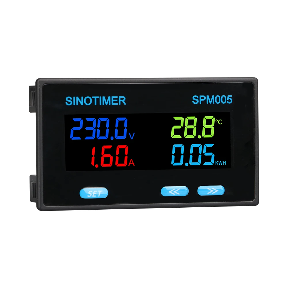 AC 60-300V Electricity Energy Meter Digital Display Voltage Current Power Frequency Factor Temperature Power Monitor Multi Meter