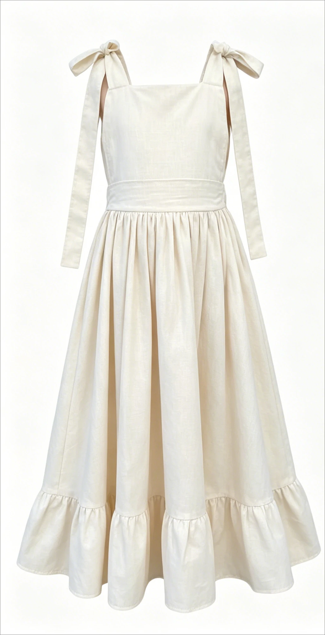 2026 Summer New Style White Vest Dress for Girls, Fashionable French Strapless Puff Sleeve Child Dress