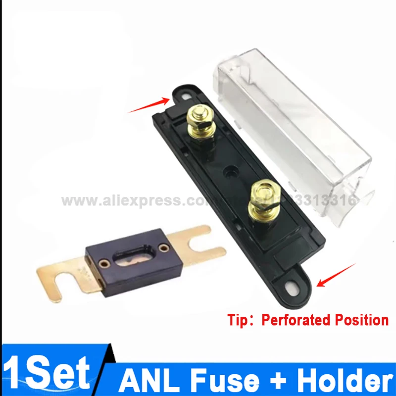 1Set ANL Fuse Holder Bolt-on Car Fuse Holders 30A 40A 60A 80A 100A 120A 150A 200A 250A 300A 350A 400A 450A 500A ANL Fuse Holders