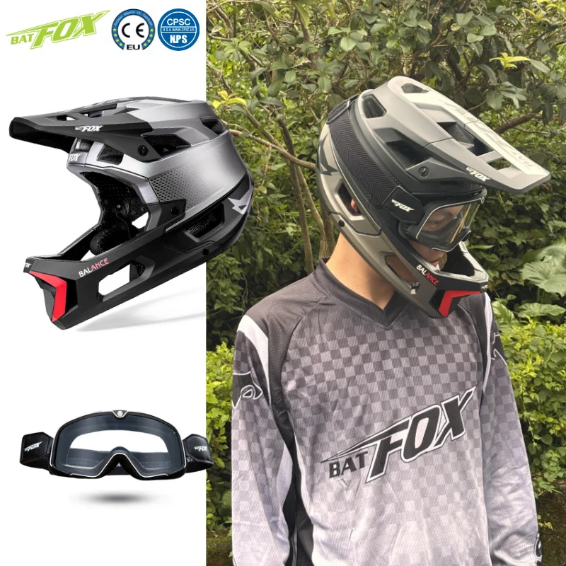 

BATFOX полнолицевой велосипедный шлем для мужчин и женщин, гонки для скоростного спуска, мотокросса, внедорожный велосипед, MTB, защитное снаряжение для горного велосипеда casco