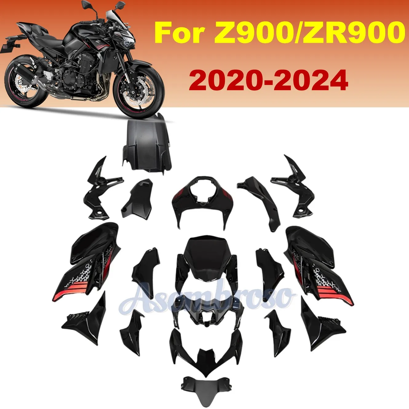 

Sportbike Fairing kit for Kawasaki Z900 2020 2021 2022 2023 2024 ZR900 ABS body panels aftermarket bodywork set