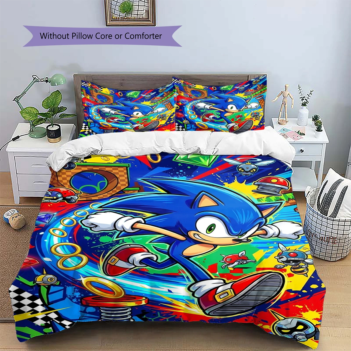 Sonic the Hedgehog Daily Use Bedding Nice Fan Gift Patterned Duvet Cover Set Anime Bedroom Decor -xia67 - view 4