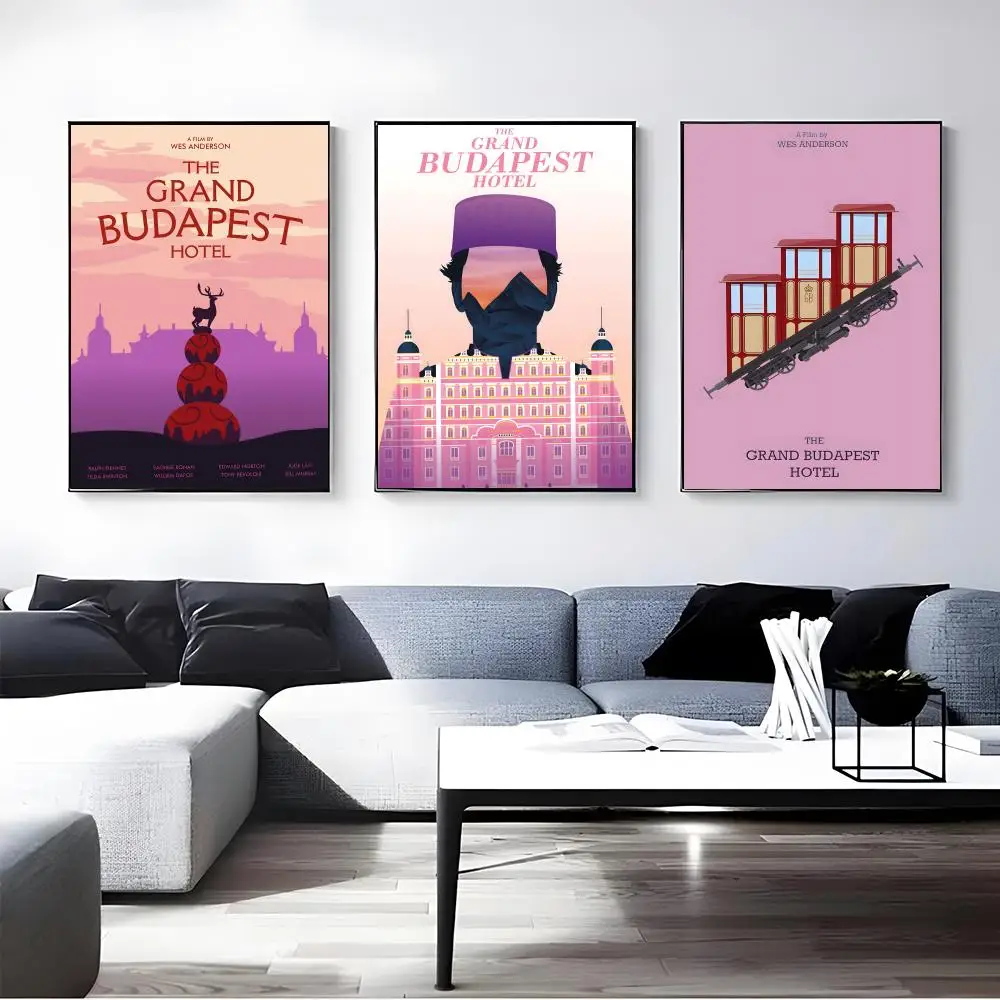 Movie The Grand Budapest Hotel Poster Self-adhesive Art Waterproof Paper Sticker Coffee House Bar Room Wall Decor