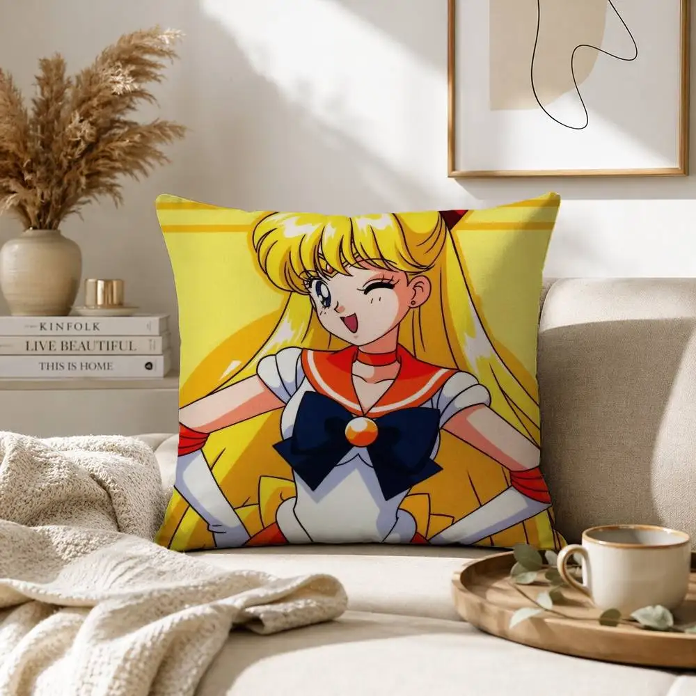 M-Minako Aino S-Sailor Moon Pillow Case for Sofa Living Room Home office Decor Protective Cover