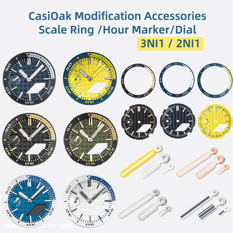 

DIY Mod Kit Ga2110 GA-2100 Hour Marker Luminous Hand Pointer GA-2100 2IN1 3in1 Face Surface Scale Ring Index for Casioak G-Shock
