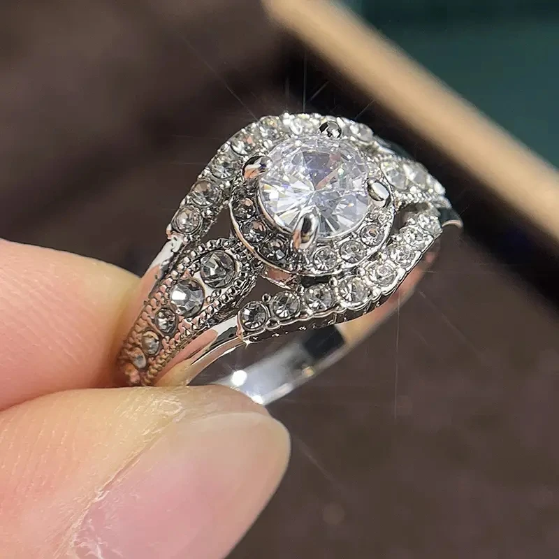 خواتم أحجار كريمة اصطناعية لامعة ، خواتم خطوبة عصرية وفاخرة ، عبر الحدود ، التجارة الإلكترونية ، بيع #3