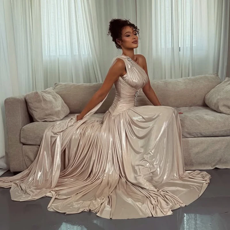 

Thinyfull 2026 A-Line Prom Evening Dresses One Shoulder Backless Beading Party Dress Saudi Arabia Cocktail Prom Gowns Customized
