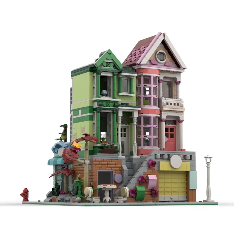 スプリングフィールド モデル Moc ビルディング ブリック コーナー アパートメント & ストア テクノロジー モジュラー ブロック ギフト クリスマス おもちゃ DIY 組み立てセット