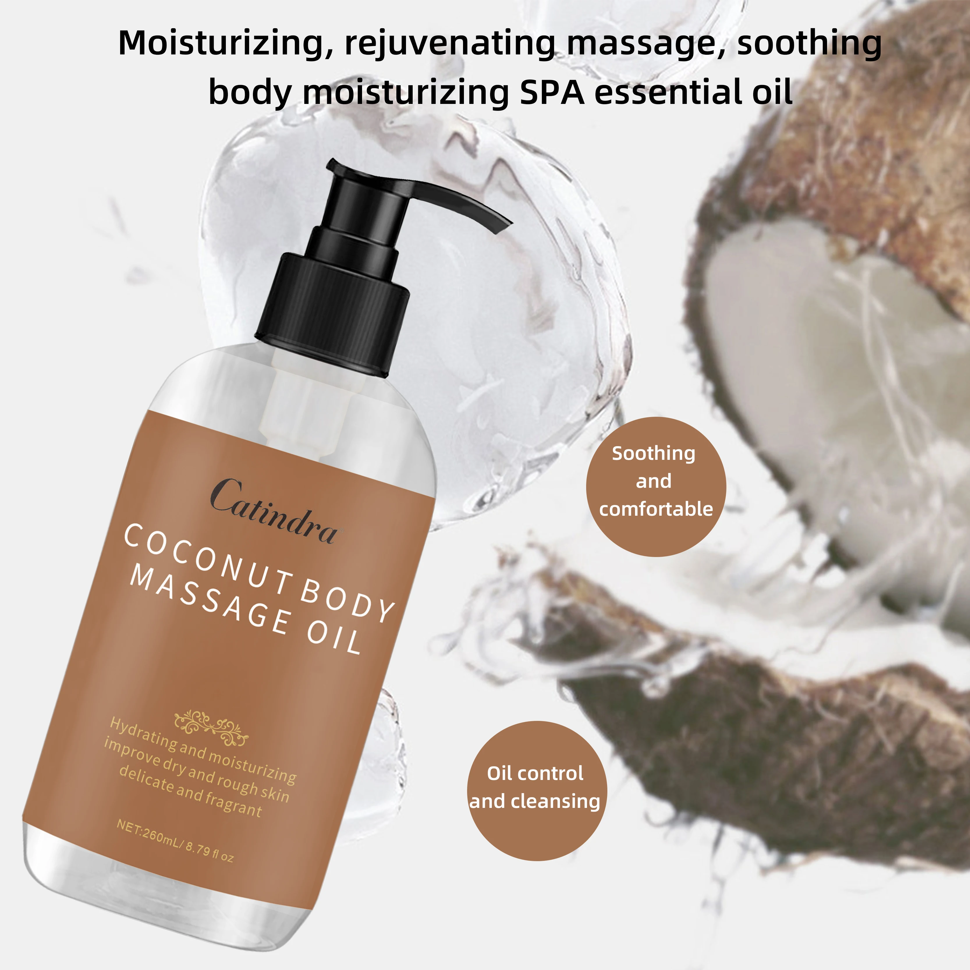 Catindra Body Smooths Skin Coconut Massage Oil Replenish Collagen Skin Tightening Moisturizing Firming Body Cleansing Essence