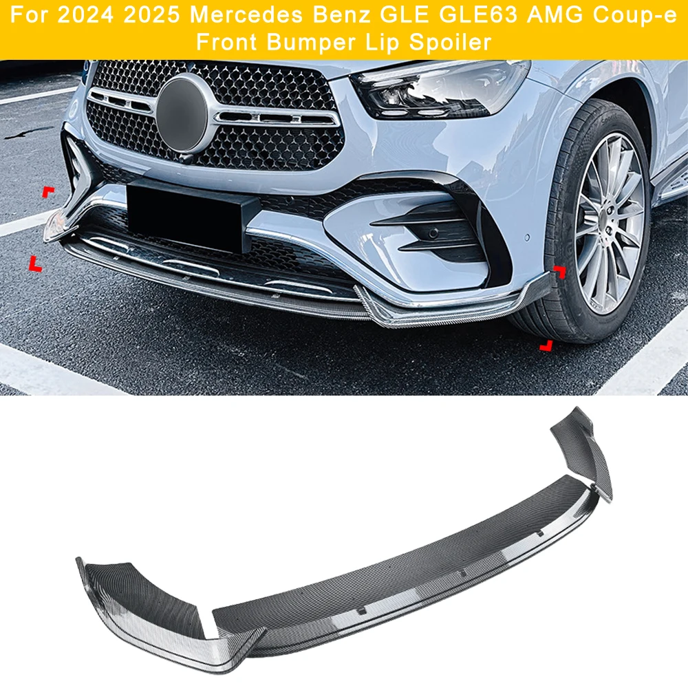 

Для Mercedes GLE Coupe C167 2024 + подтяжка лица в стиле AMG, передний разделитель для губ, глянцевый черный ABS, идеально подходит для комплекта кузова