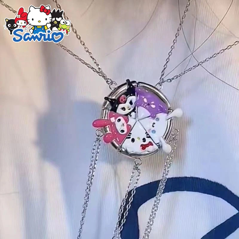 

Sanrio Cartoon Hello Kitty Necklace Cute Kuromi Melody Magnetic Pendant Necklace Fashion Jewelry Gift for Best Friend