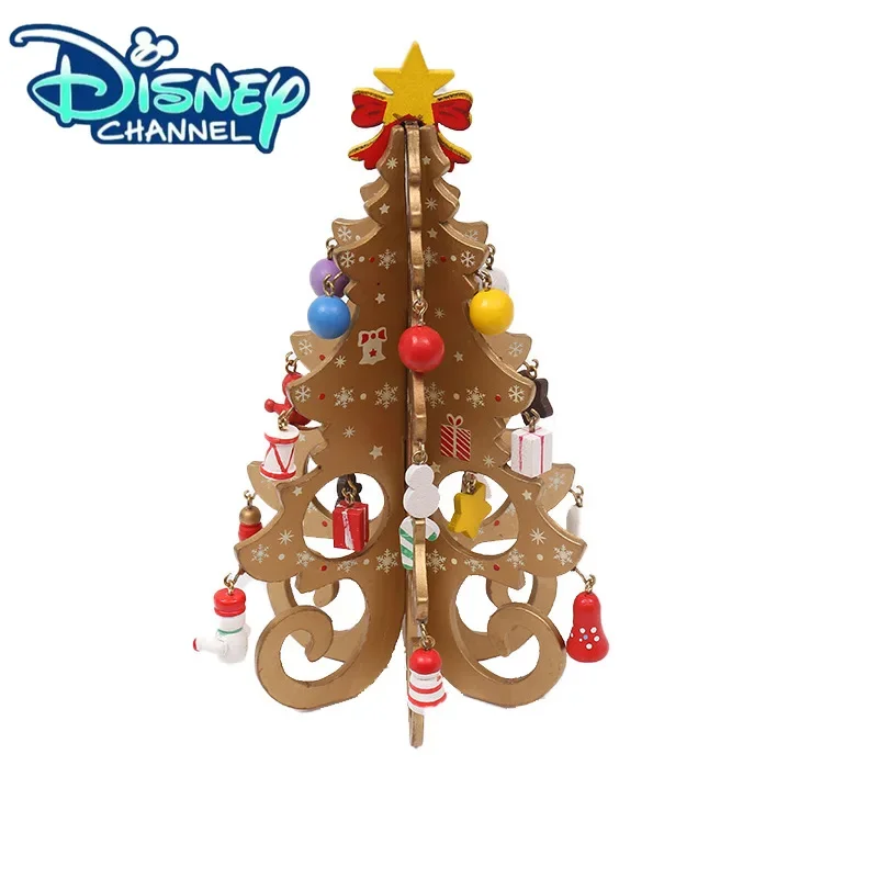 Disney Cartoon Wooden Christmas Tree Children's Handmade DIY Three-dimensional Christmas Tree Scene Layout Christmas Decorations