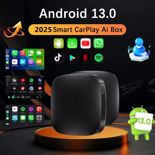 Imagen 1 del producto Carplay AI Box Android 13 inalámbrico Android Auto Smart TV Box para Youtube Netflix Toyota Mazda Hyundai Haval GMC Ford MG VW Kia