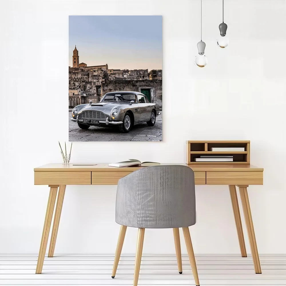 Supercar Martin DB5 Canvas Poster Wall Art Customizable High Quality Printed Picture for Modern Home Decoration Ornaments Room