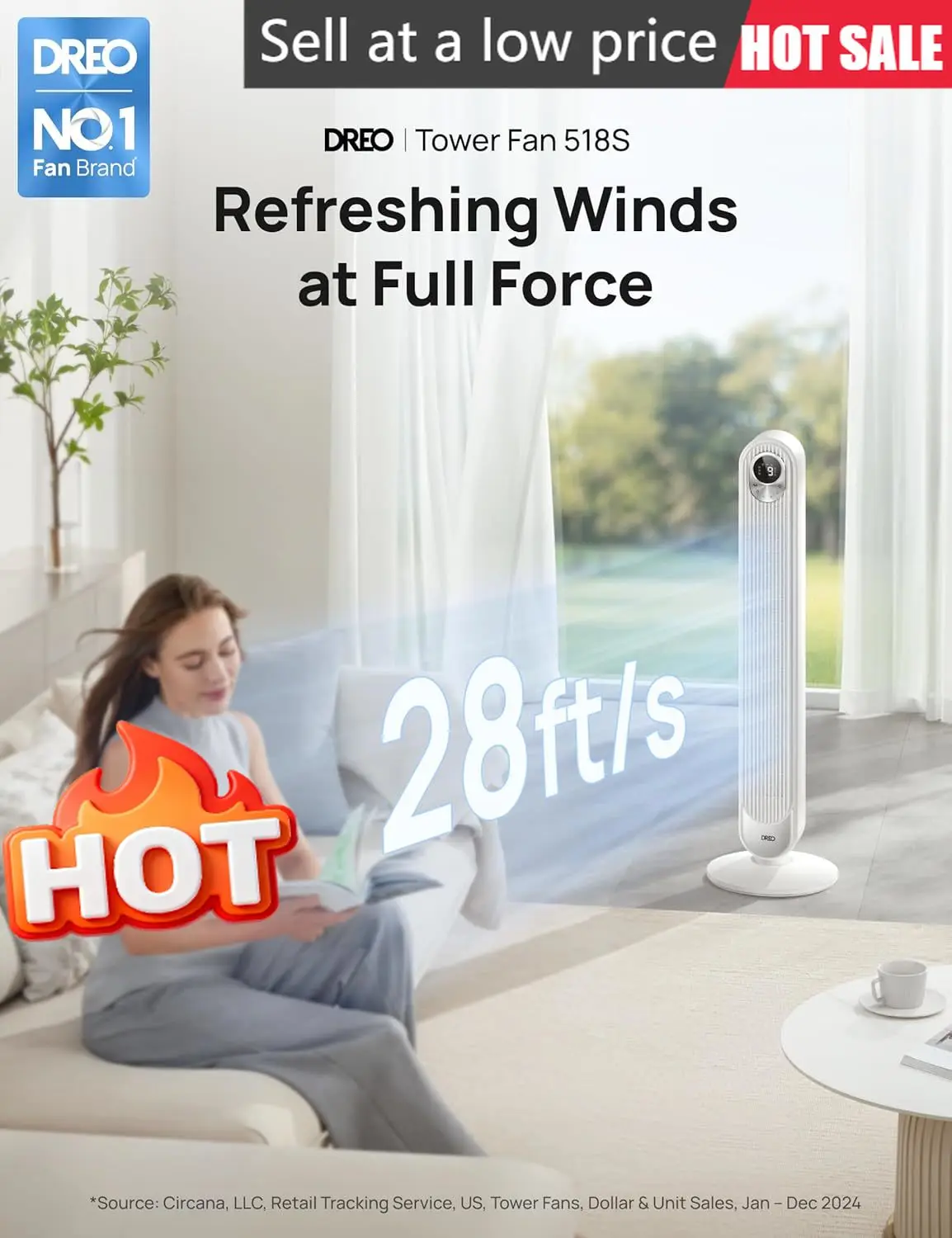 

WiFi Voice Controlled Bladeless Oscillating Floor Tower Fan With Remote 9 Speeds 4 Modes 12H Timer For Bedroom Home Office