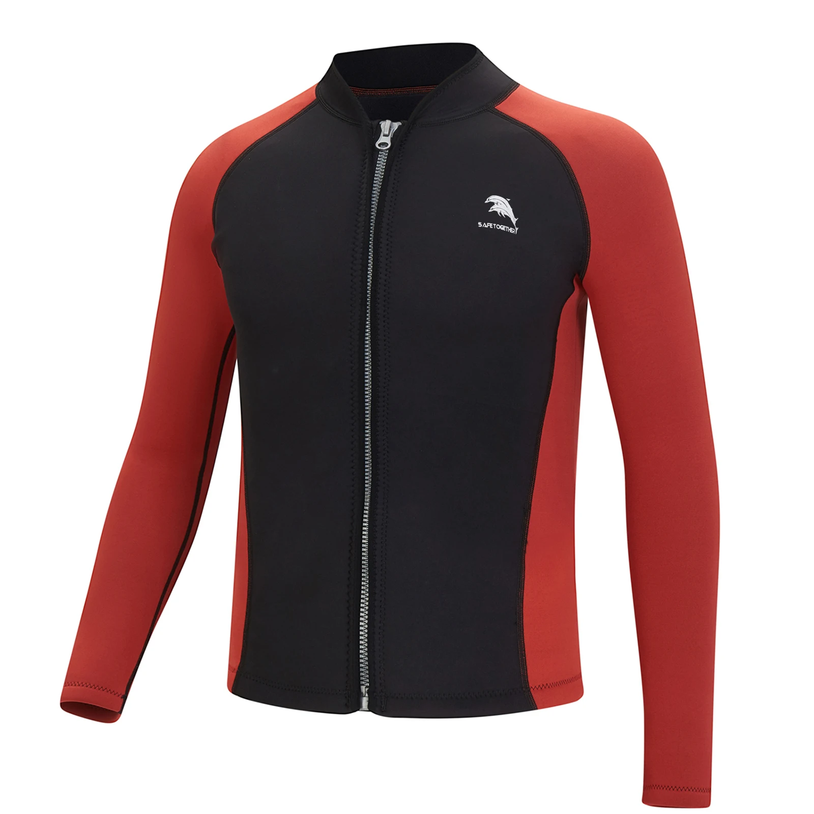 

Mens Swim Rash Guard Coat 2mm Neoprene Wetsuit Tops Long Sleeve Zipper Jacket for Swimsuit Beachwear Swimming Surfing Snorkeling