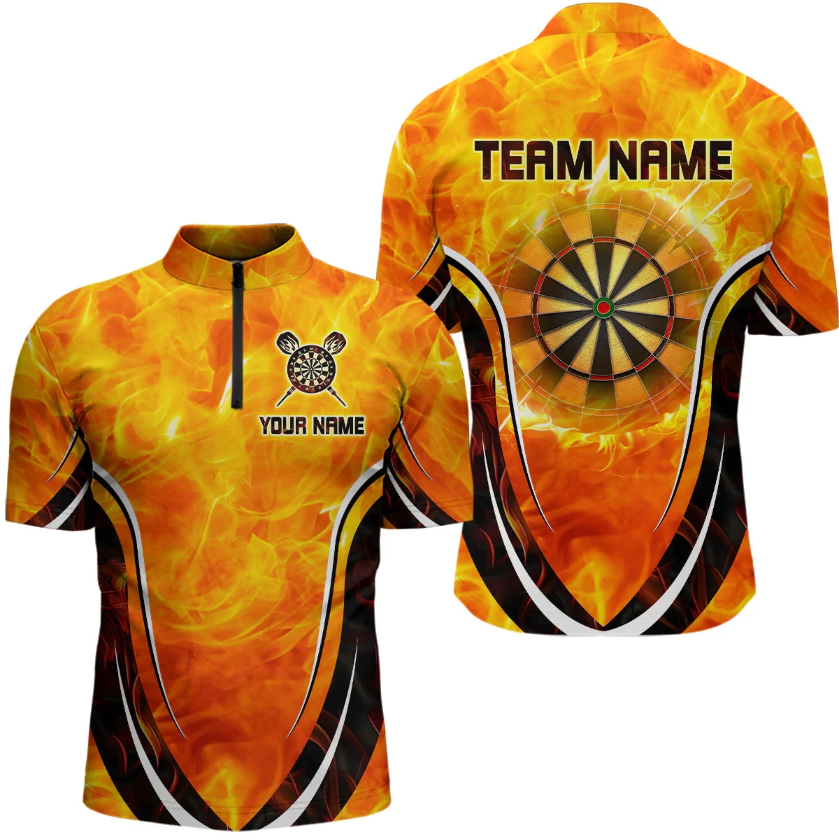 PLstar Cosmos' new personalized 3D printed red dart pattern polo shirt, unisex, casual team throwing sports series -1