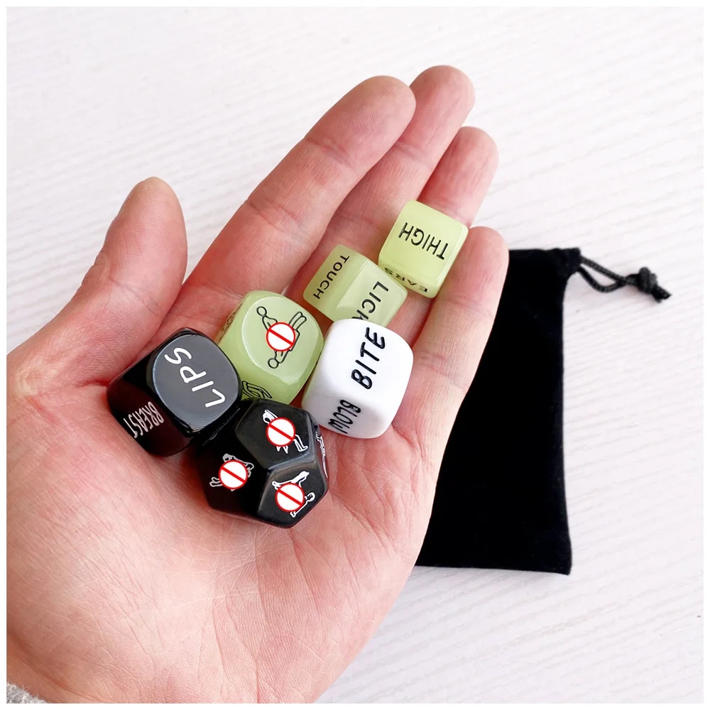 6Pcs Sexy Dice Set Fun Adult Love Posture Couple Game Sex Noctilucent Erotic Lovers Position Foreplay Romantic Party Toys