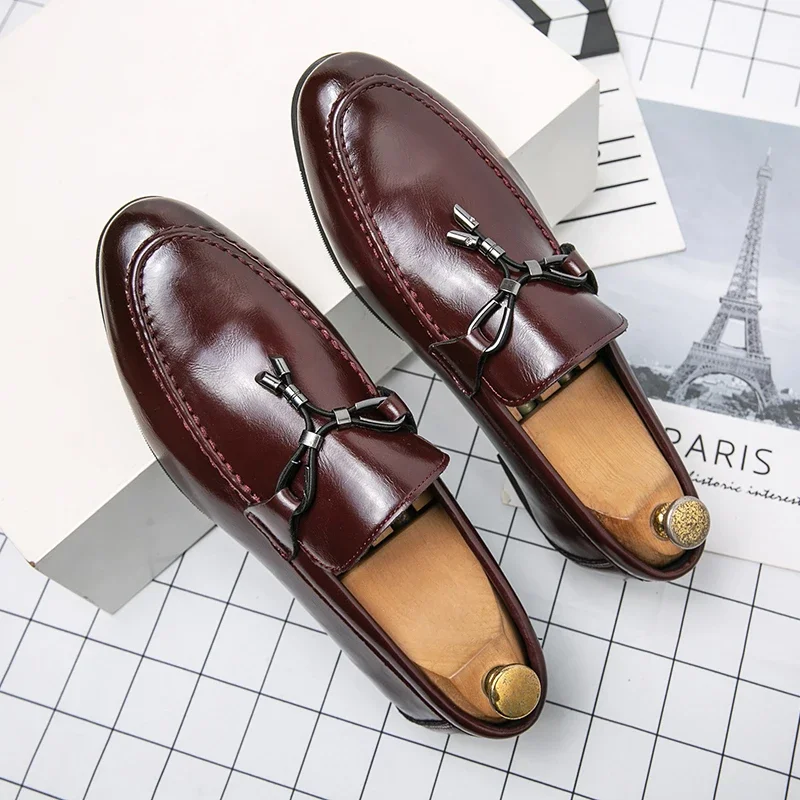 Men Casual Shoes Big Size Leather Men Loafers Business Office Shoes For Men Driving Moccasins Comfortable Slip On Tassel Shoes