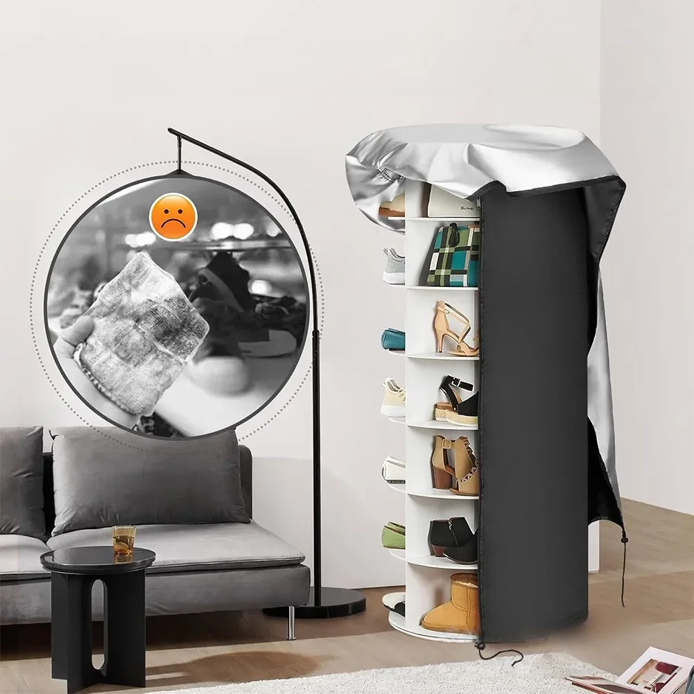 

Водонепроницаемый вращающийся чехол-башня для обуви из ткани Оксфорд с пылезащитной молнией, удобным доступом и слоем защиты от УФ-излучения