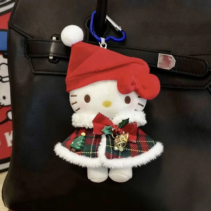 Neue Weihnachts-Hellokitty-Puppe, exquisite warme, bezaubernde Tasche, Schlüsselanhänger, Katze, flauschiges Spielzeug, Sammlerstück, Ornament, das beste Festival-Geschenk