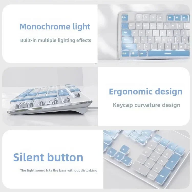 Mechanical Feel Silent Keyboard with Mouse Set for Office Use Desktop Laptop Women's Wireless Typing Computer Accessories
