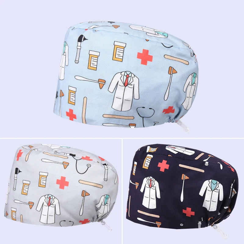 Dental Medical Hats Surgical Scrub Cap Pharmacy Operating Room Nurses Hat Woman Pet Hospital Adjustable Dentist Doctor Caps K735