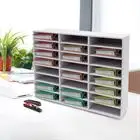 

White Modern Rectangular PVC Board, Felt Literature Organizer, Desktop File Holder, Office Mailbox