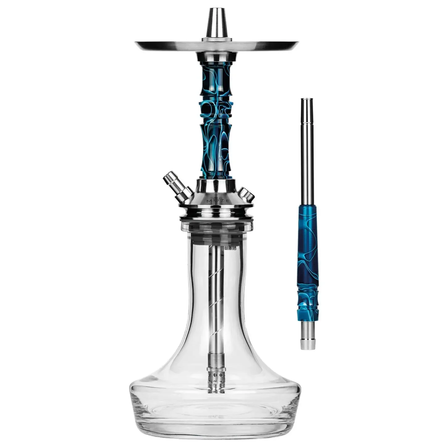 

Moze Breeze Pro Hookah Set 304 Stainless Steel Single Tube Tsar Hookah Shisha Set with Glass Bottle