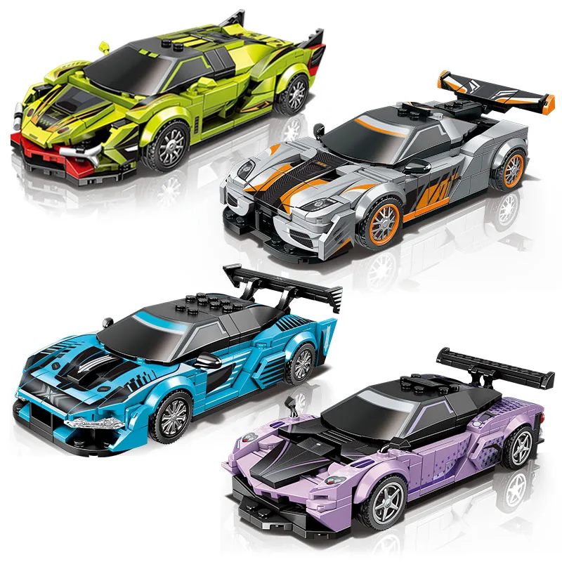 SEMBO BLOCK Supercar Assembly Building Blocks DIY Sports Car Models Racing Vehicle Collectible Ornaments Birthday/ Holiday Gifts