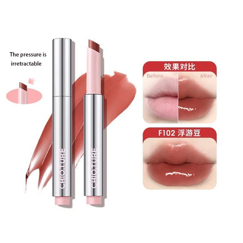 

CHIOTURE Spring Water Moisturizing Solid Lip Gloss Lip Honey Mirror Watery Gloss Lip Glaze Essence Non-sticky Lipstick Makeup
