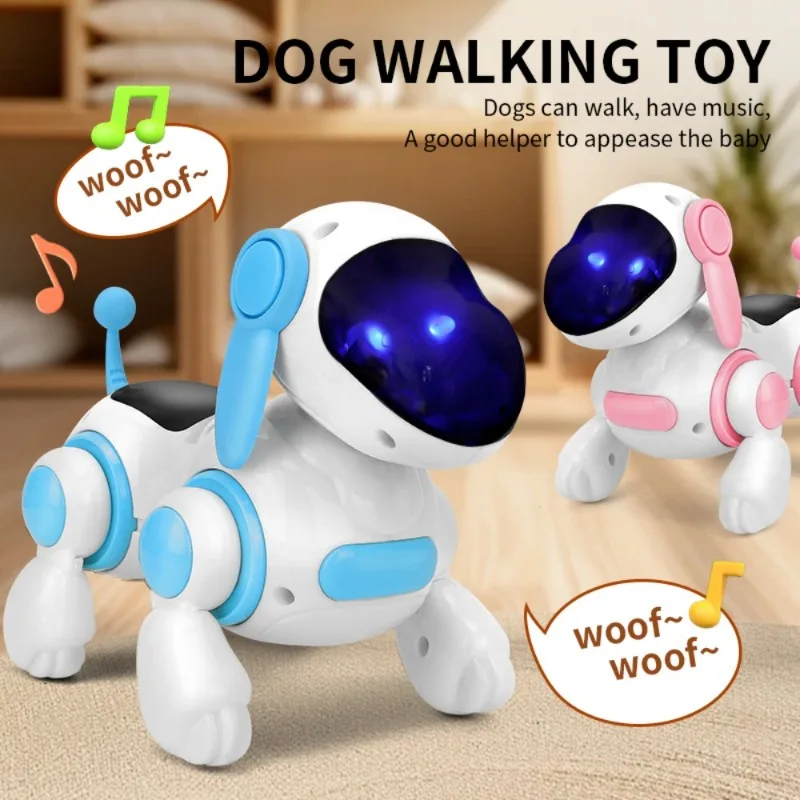 Perro robótico interactivo inteligente, luz para caminar simulada, sonido, música, educativo para niños, gateando, cantar y interactivo, nuevo