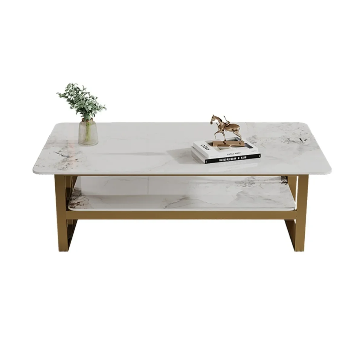 

Rock slab coffee , double storey office light luxury tea table