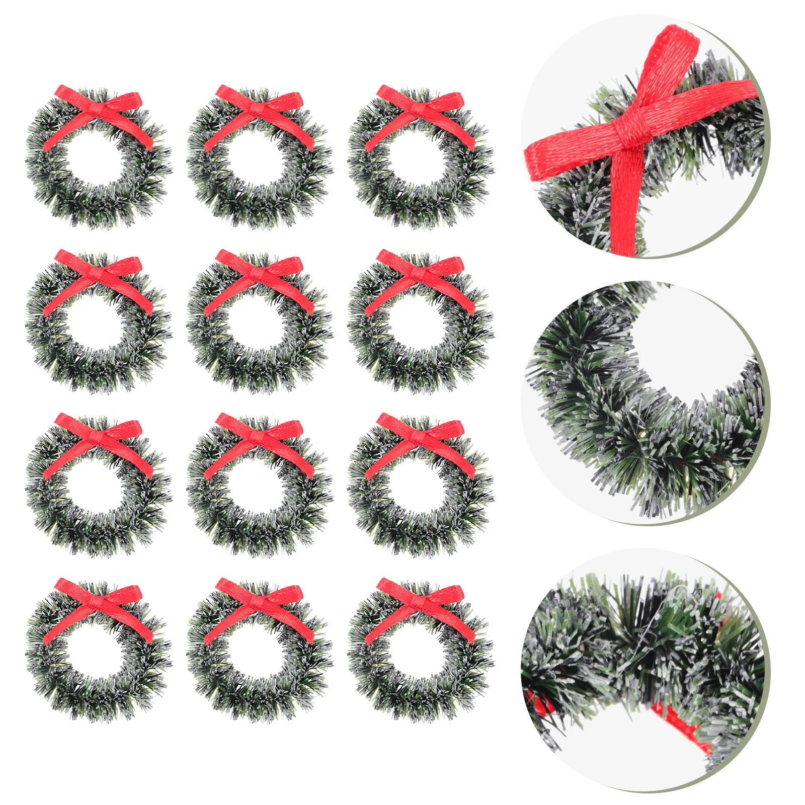 

20 pcs Mini Christmas Wreaths Green Garland For House Home Decoration Party Hanging Ornament Miniature Landscape Decor Xmas