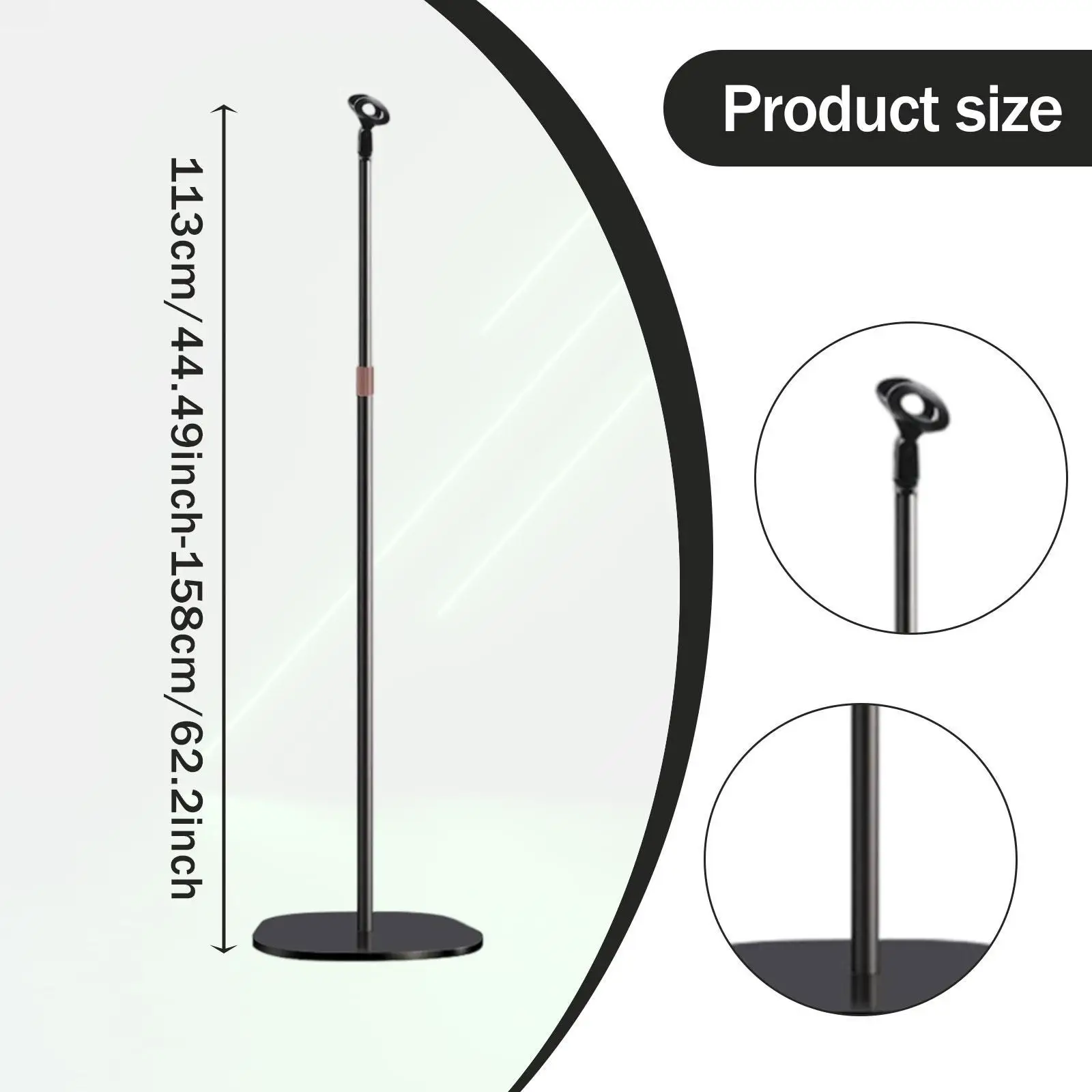 Soporte de micrófono resistente, fácil de instalar, Base compacta, práctico soporte de micrófono de pie ajustable para actuaciones de estudios