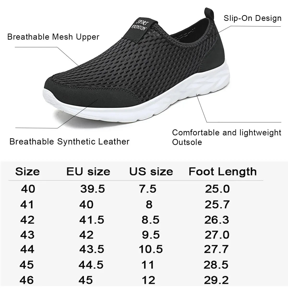 Men's Sneakers Breathable Men Casual Shoes Outdoor Male Slip On Loafers Walking Sneakers Tennis For Men