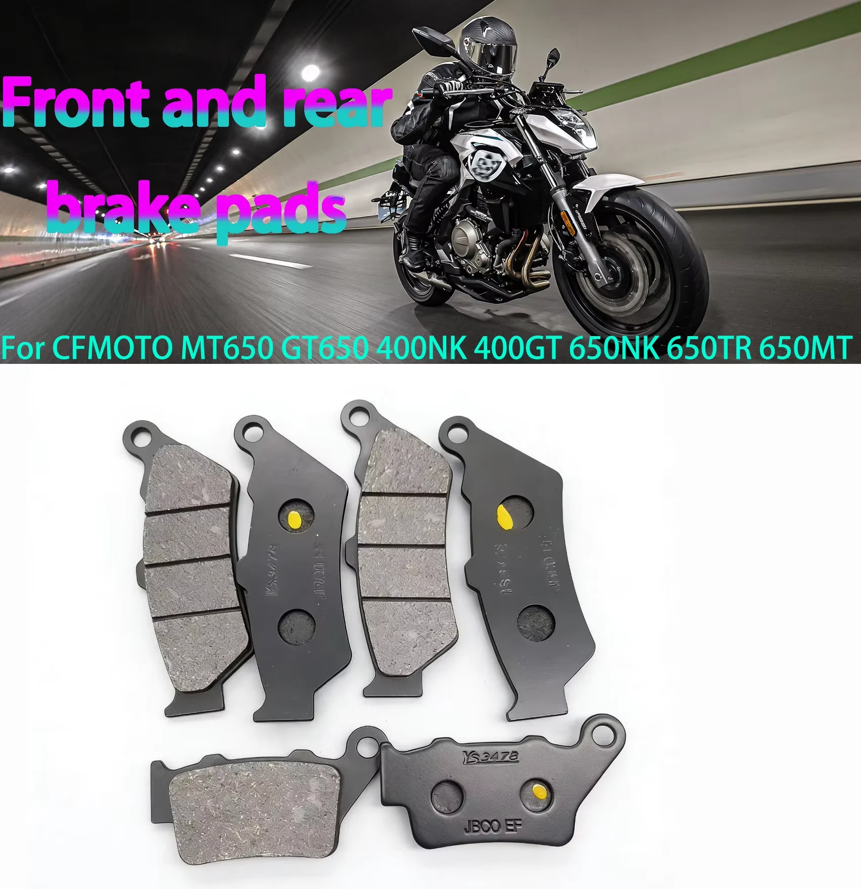 

Motorcycle Front and Rear Brake Pads Suitable for Cfmoto Mt650 Gt650 400Nk 400Gt 650Nk 650Tr 650Mt 2014-2020 Fa209 Fa213 Motorcycle Accessories