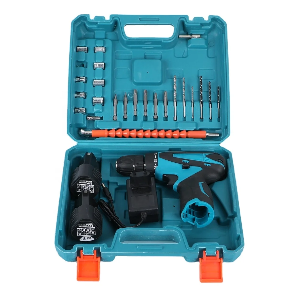 

High Efficiency Motor Rechargeable 12v Lithium Ion Battery Power Tool Kit DIY Variable Speed Cordless Drill Driver