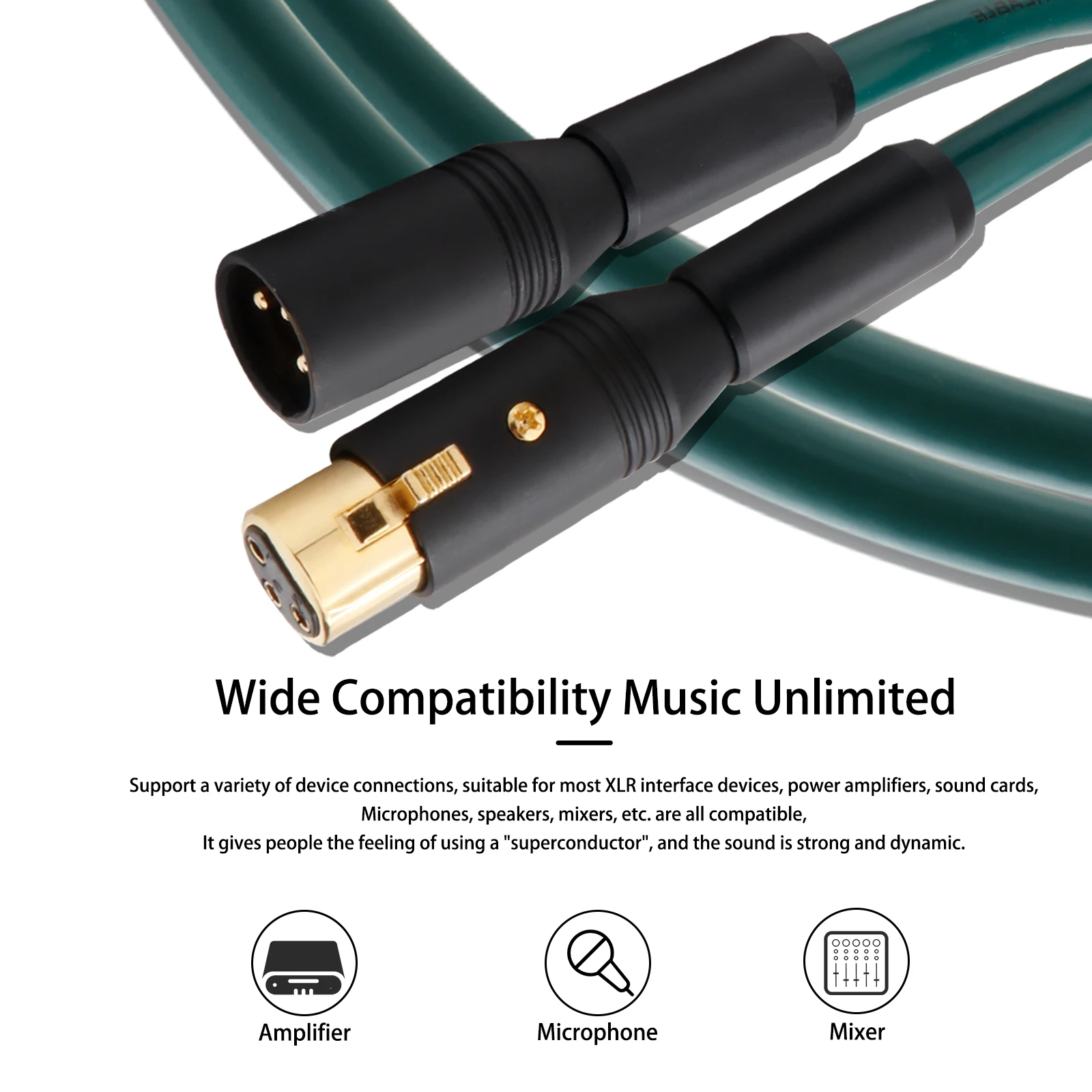 X411XR05 Hi-End OCC Pure Copper Audio Wire XLR Male to Female Interconnect Cable Hifi Gold Plated 3pin XLR plug 14AWG Cable