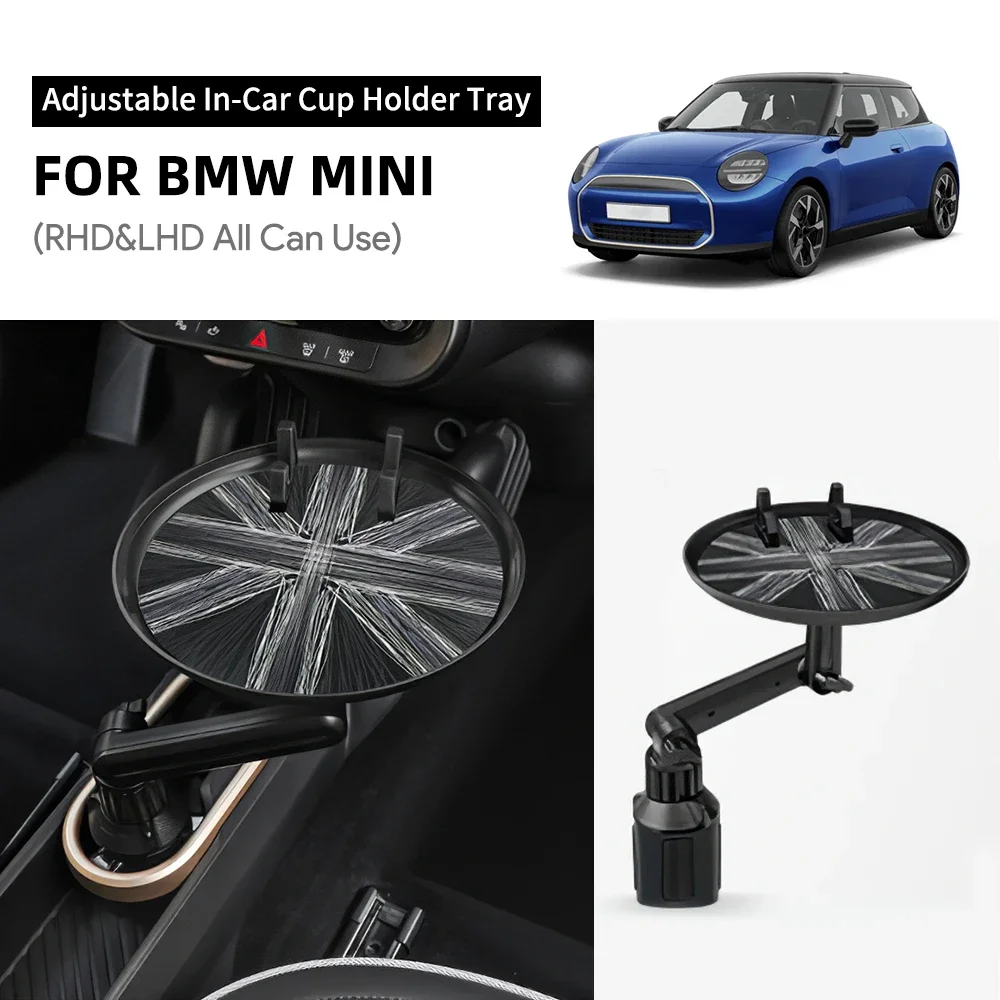 Car Cup Holder Snack Tray Drink Hold jcw Grey Union Jack For MiNi Cooper F56 R56 R55 R60 F55 F54 F60 Holder Expander Adjustable